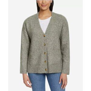 Ella Moss Button-Up Womens Cardigan Large Gray Relaxed Fit d0100